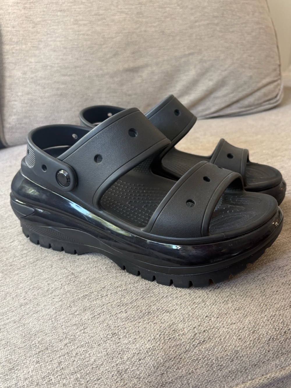 Crocs Mega Crush Women’s Black Platform Sandal - Comfortable Chunky Slide